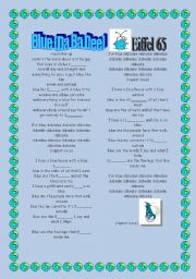 English worksheet: Blue dabadee song