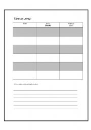 English worksheet: Take the survey!