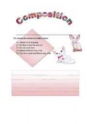 English Worksheet: nice and easy composition