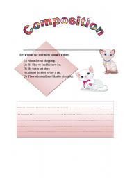 English worksheet: nice and easy composition