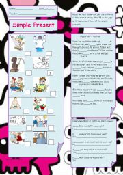 English Worksheet: Family Routine