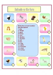 English worksheet: Animals on the farm