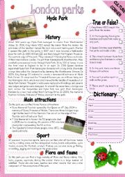 English Worksheet: HYDE PARK