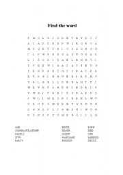 English Worksheet: Search for the word