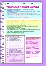 PRESENT SIMPLE  VS  PRESENT CONTINUOUS