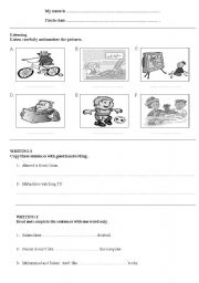 English Worksheet: Short exam