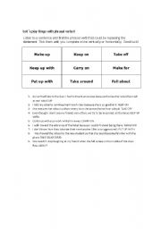 English worksheet: Lets practice phrasal verbs!