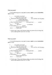 English worksheet: What can you do?