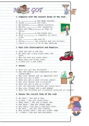 English Worksheet: HAVE GOT