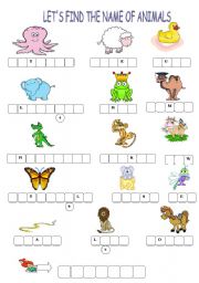 English Worksheet: ANIMALS