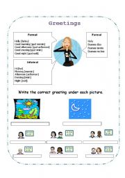 English Worksheet: informal Greetings