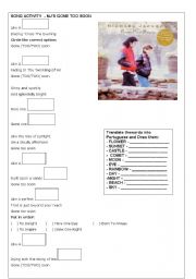 English Worksheet: MJS GONE TOO SOON - SONG ACTIVITY