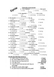 English Worksheet: verbs + gerund