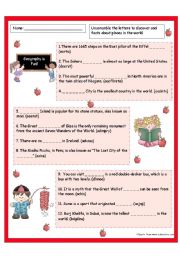 English Worksheet: Fun facts about places in the world