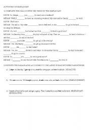 English worksheet: ACTIVITIES ON SIMPLE PAST