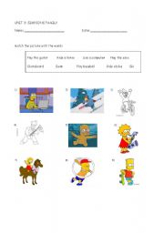 English worksheet: simpsons family drills