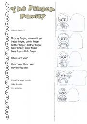 English Worksheet: Finger Family