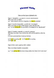 English Worksheet: Categories of phrasal verbs