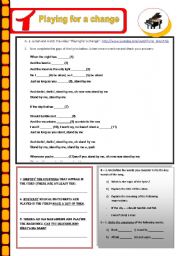 English Worksheet: Topic: a world of many languages - Playing for a change/