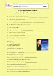 English Worksheet: Simple Red song - You make me feel brand new