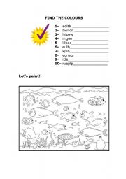 English Worksheet: colours