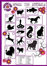 English Worksheet: GUESSING GAME - ANIMALS 