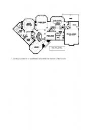 English Worksheet: house plan