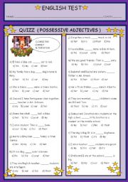 English Worksheet: POSSESSIVE ADJECTIVES