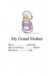 English worksheet: my grandmother