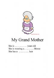 English Worksheet: my grandmother