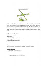 English worksheet: The Frogs and the well