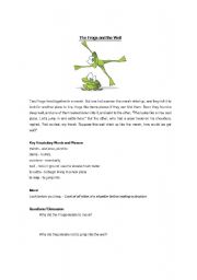 English Worksheet: The Frogs and the well