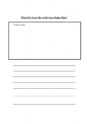 English worksheet: Rainy Day Journal Worksheet