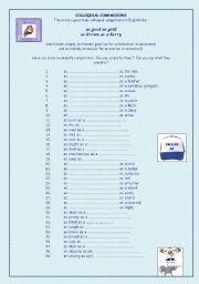 English Worksheet: Colloquial comparisons