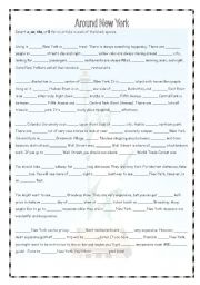 English Worksheet: ARTICLES - Around New York