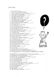 English Worksheet: question tags