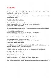 English Worksheet: The Little Red Hen | Storytelling 