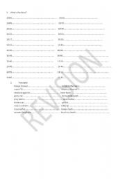 English Worksheet: Clock, daily routine