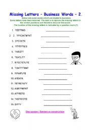 English worksheet: Missing Letters - Business Words 2.