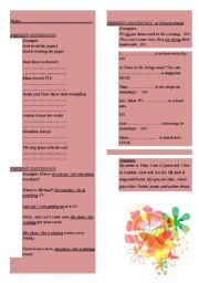 English worksheet: Present simple and continuous