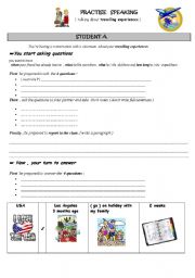 English Worksheet: talking about my travelling experiences
