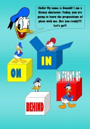 English Worksheet: Prepositions of Place (Donald Duck)