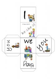 English Worksheet: Personal Pronouns (Subject Pronouns) Cube / Dice (by blunderbuster)