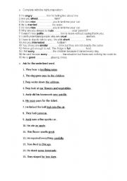 English worksheet: prepositions and questions