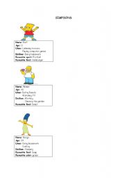 English worksheet: cartoons