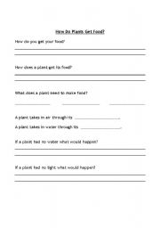 English Worksheet: How do plants eat
