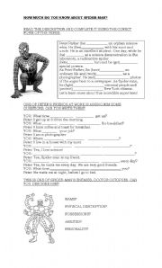 English Worksheet: meet a superhero!