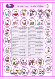 English Worksheet: Yesterday, Hello Kitty... Past Tense Simple