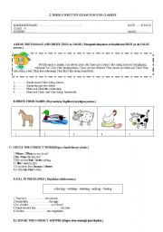 English Worksheet: 5th grade exam