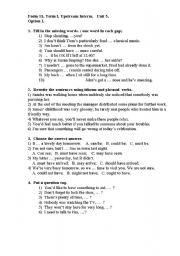 English Worksheet: Upstream Interm.   Unit 5. (a test)